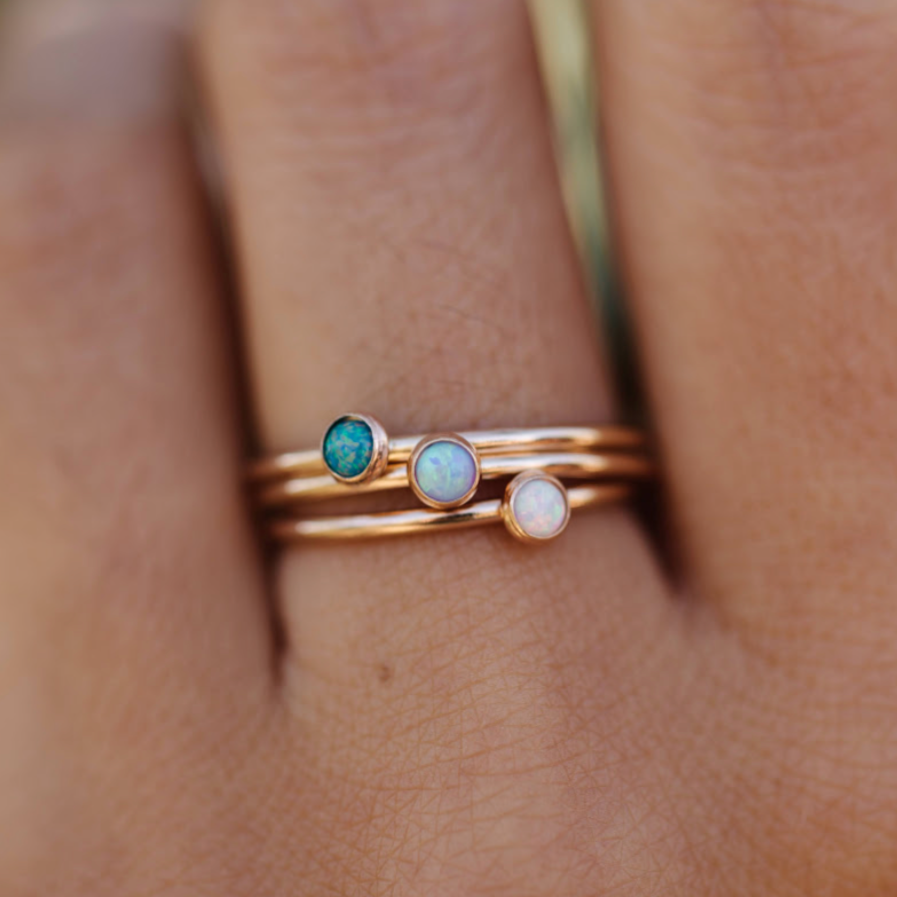 3mm Opal Stone Ring – Handmade Studio Co